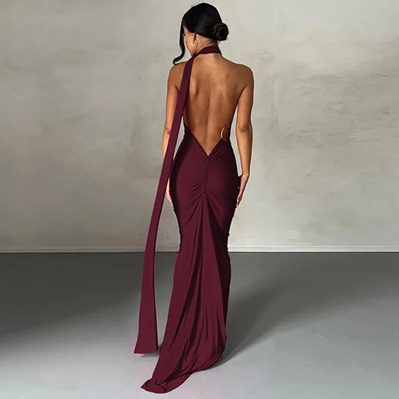 Backless Ribbon Dress