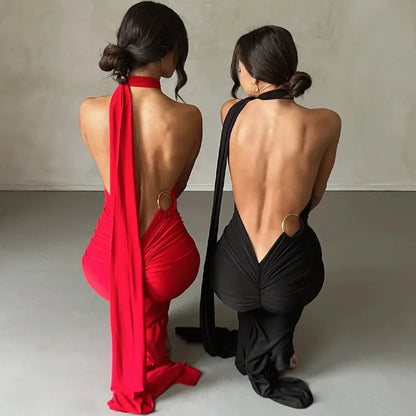 Backless Ribbon Dress