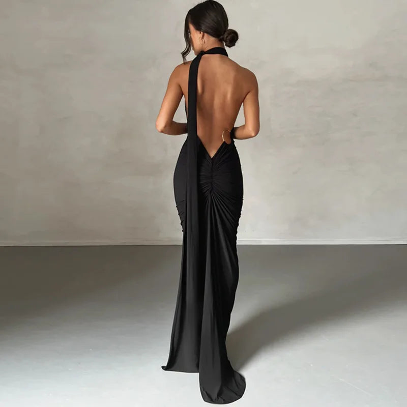 Backless Ribbon Dress