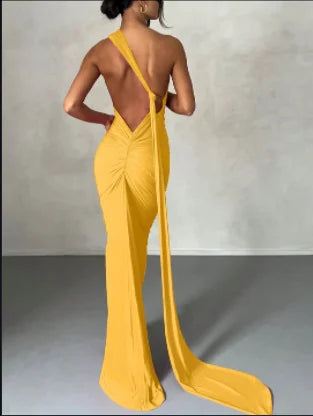 Backless Ribbon Dress