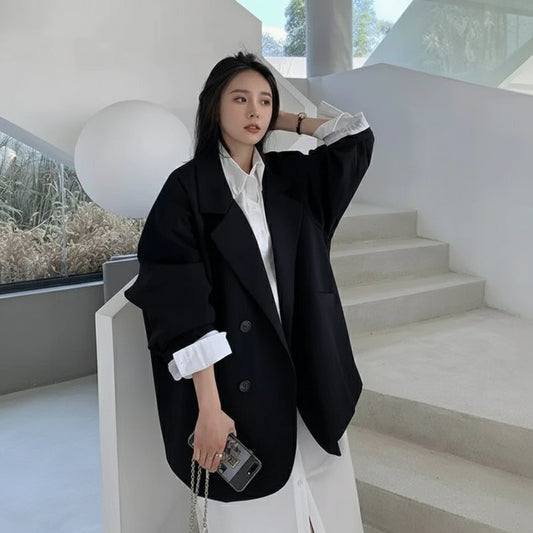 College Style Loose Fit Suit Jacket